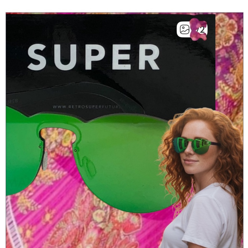 RetroSuperFuture Tuttolente Paloma Sunglasses Green Mirror